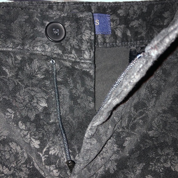 Talbots black velvet floral pattern pants - Picture 1 of 6